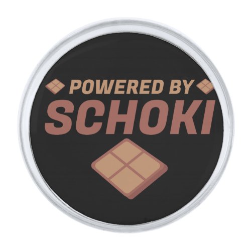 powered by schoki simple vector design silver finish lapel pin
