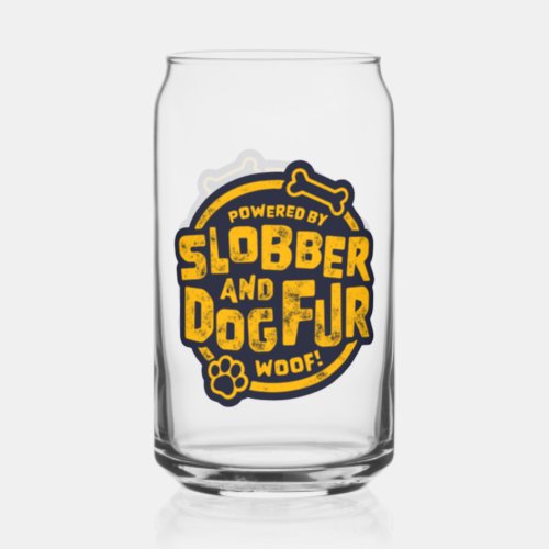 Powered by Slobber and Dog Fur Gold Single Can Glass