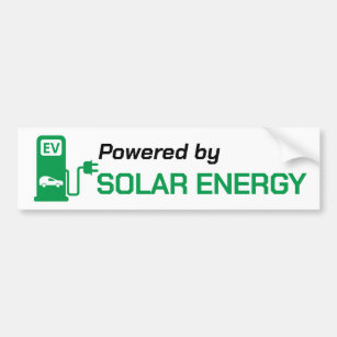 Powered by Solar Energy Bumper Stickers 
