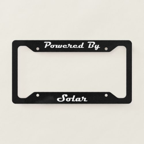 Powered By Solar  License Plate Frame
