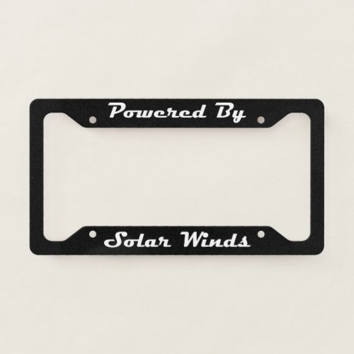  Powered By Solar Winds  License Plate Frame