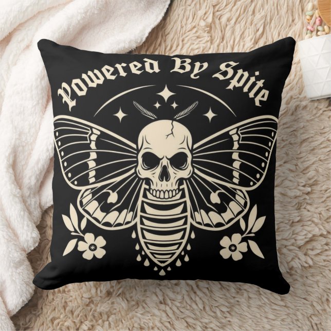 "Powered By Spite" Dead Moth Pillow (Blanket)
