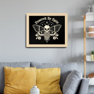 Powered By Spite | Gothic Skull Moth Art Print