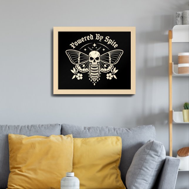 Powered By Spite | Gothic Skull Moth Art Print (Living Room 3)