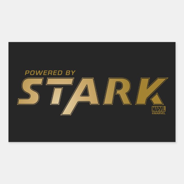 Powered By Stark Logo Rectangular Sticker (Front)