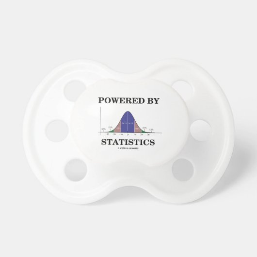 Powered By Statistics (Bell Curve Humor) Pacifier (Front)