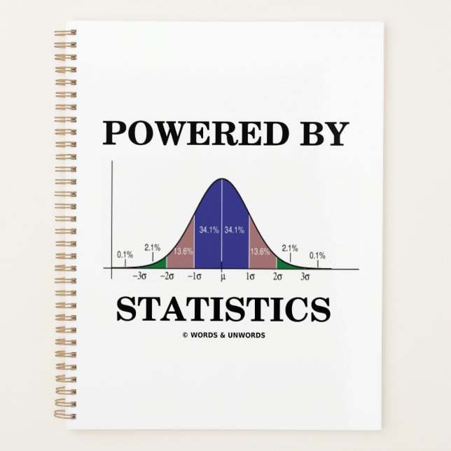 Powered By Statistics Bell Curve Stats Humor Planner (Front)