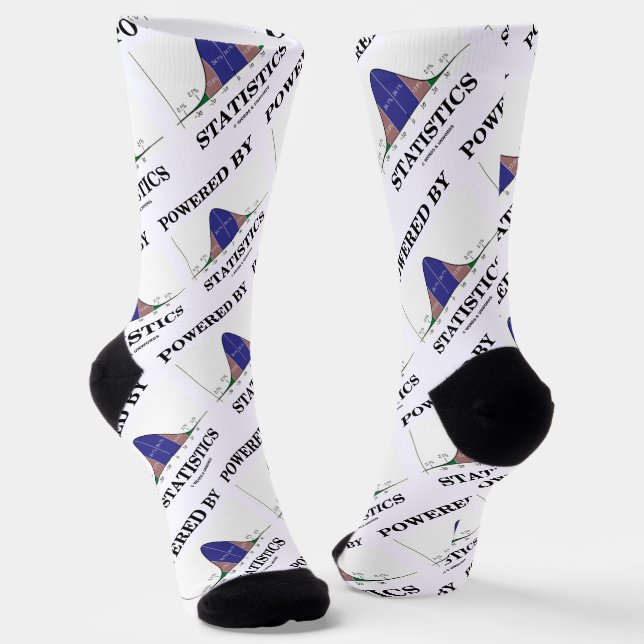 Powered By Statistics Bell Curve Stats Humor Socks (Angled)