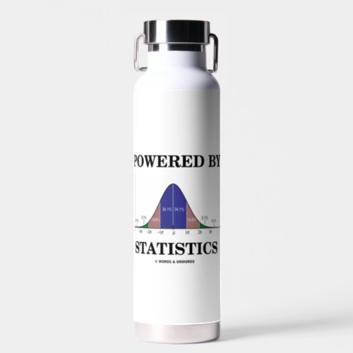 Powered By Statistics Bell Curve Stats Humor Water Bottle