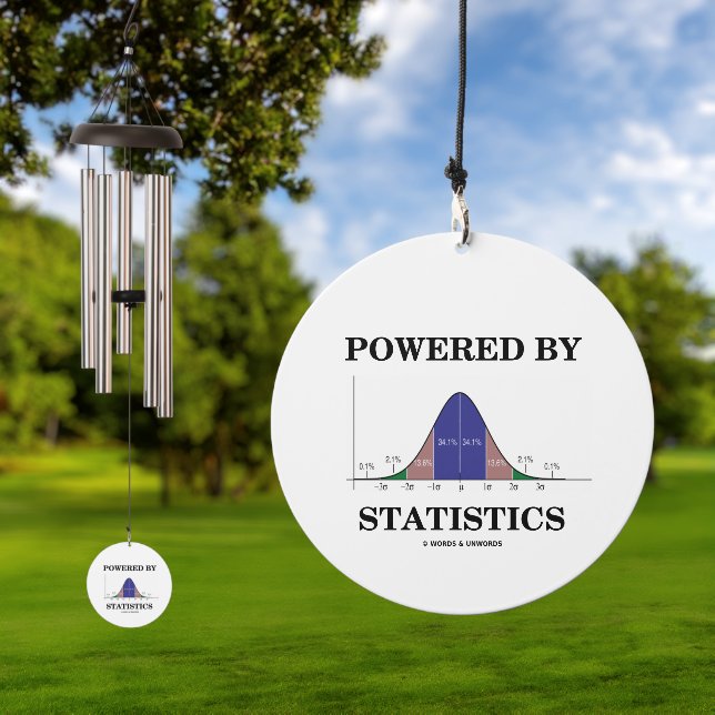 Powered By Statistics Bell Curve Stats Humor Wind Chime (Outdoor)