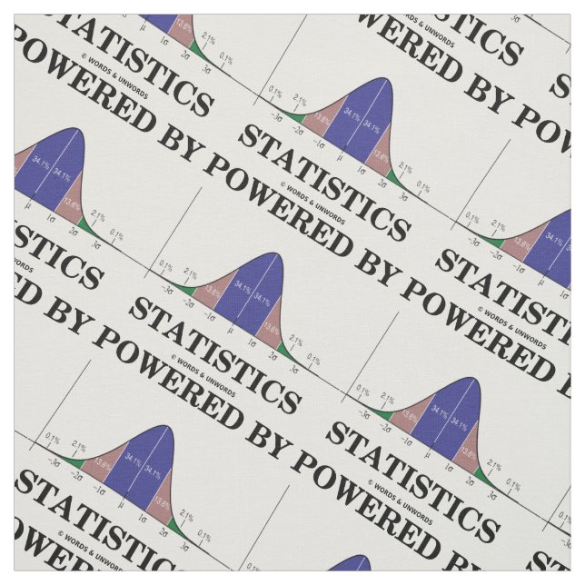 Powered By Statistics Stats Bell Curve Humor Fabric (Swatch)