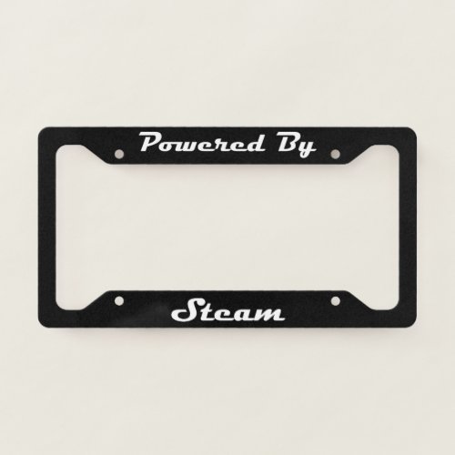 Powered By Steam License Plate Frame