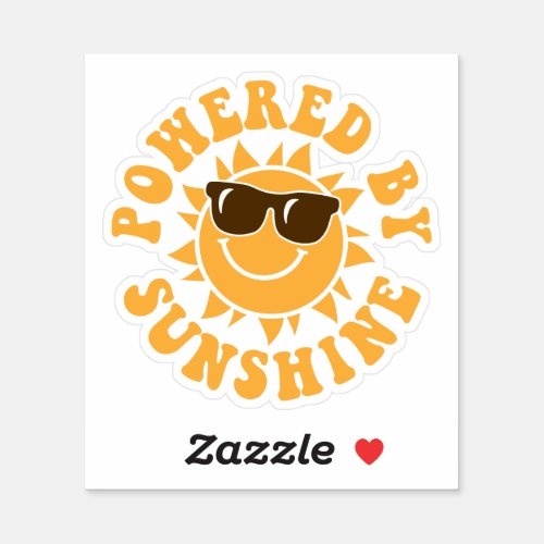 Powered By Sunshine Happy Fun Summer Vacation Sticker