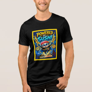 Powered by Sushi – Cute Superhero Sushi Tri-Blend Shirt
