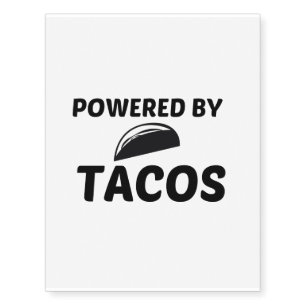 POWERED BY TACOS TEMPORARY TATTOOS