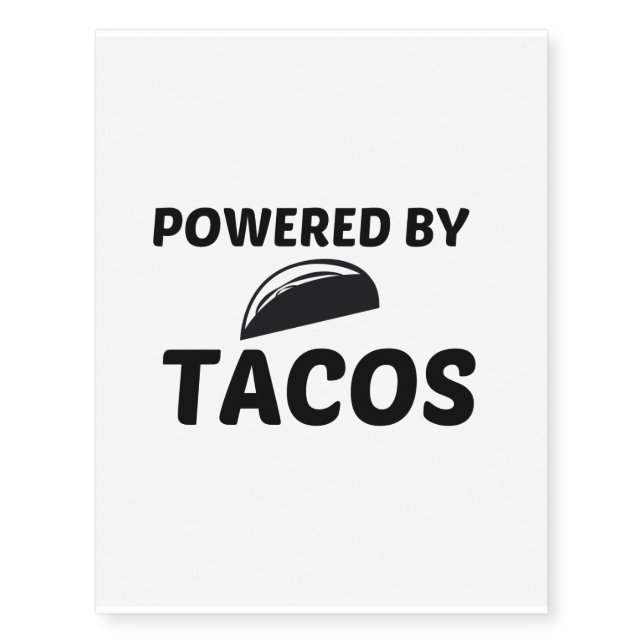 POWERED BY TACOS TEMPORARY TATTOOS (Front)