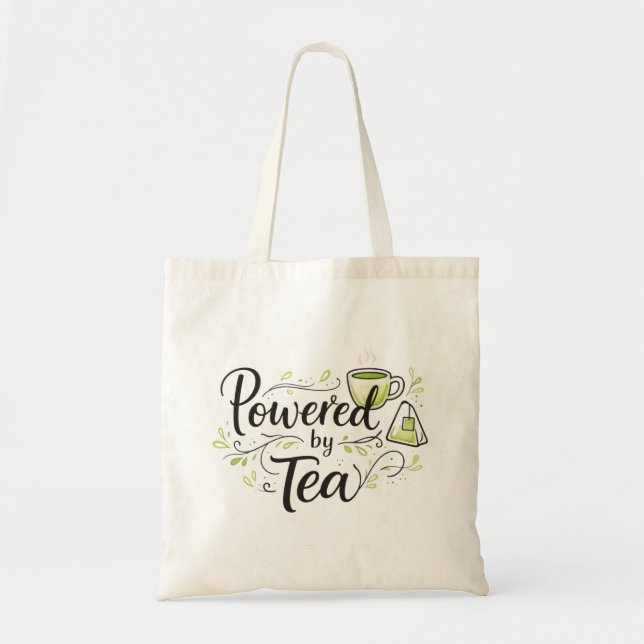 Powered By Tea Cute Teacup Tea Bag Illustration (Front)