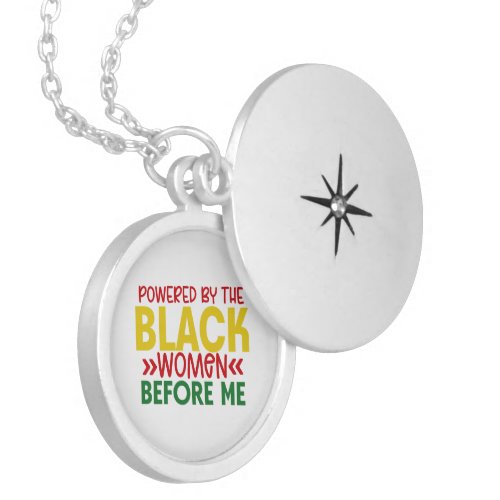 Powered By The Black Women Before Me Black History Locket Necklace