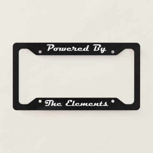 Powered By The Elements License Plate Frame