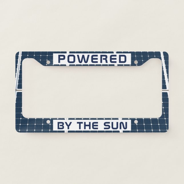 Powered By The Sun funny customizable License Plate Frame (Front)