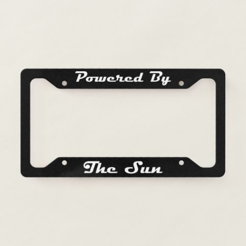 Powered By The Sun License Plate Frame
