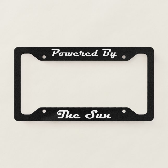Powered By The Sun License Plate Frame (Front)