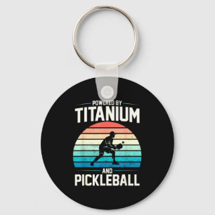 Powered by titanium pickleball funny knee hip keychain