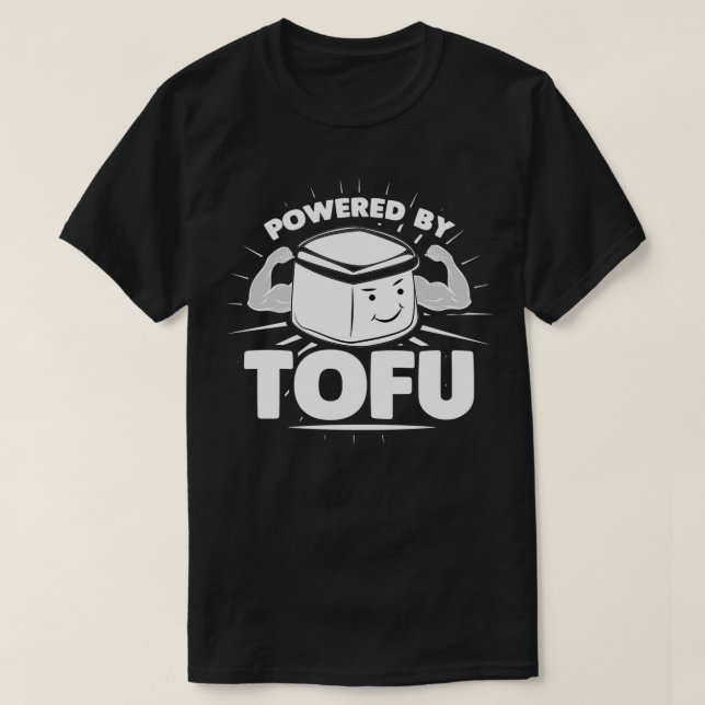 Powered By Tofu Sustainable Soy Vegetarian Vegan G T-Shirt (Design Front)