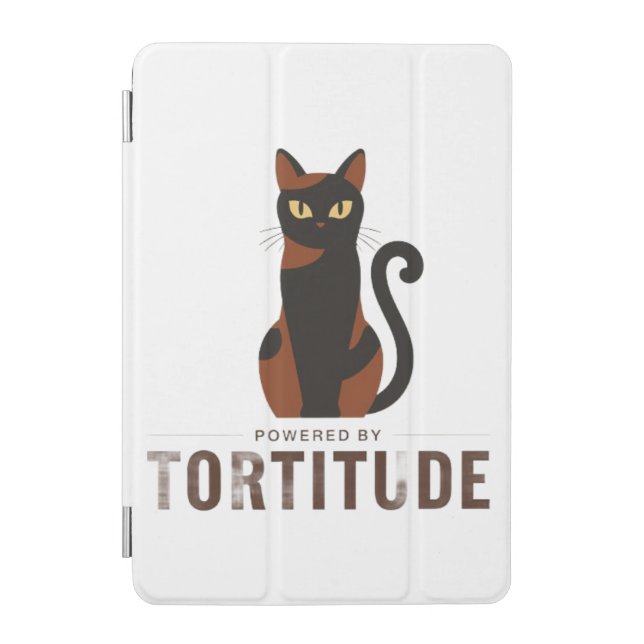 Powered by Tortitude Funny Cat iPad & Tablet Cover (Front)
