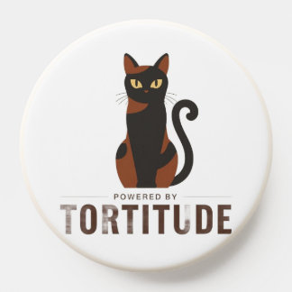 Powered by Tortitude Funny Cat PopSocket