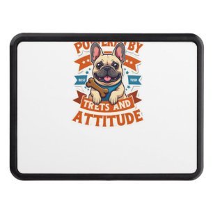 Powered By Treats And Attitude French Bulldog Vint Hitch Cover