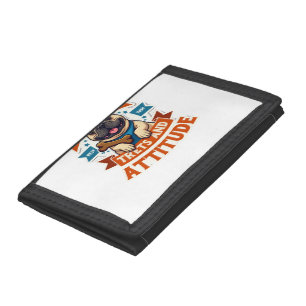 Powered By Treats And Attitude French Bulldog Vint Trifold Wallet