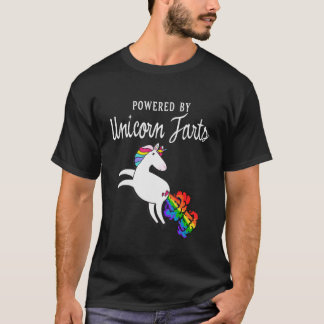 Powered By Unicorn Farts Rainbow Unicorn Farting T-Shirt