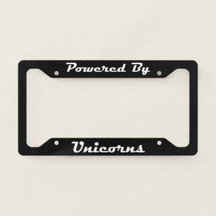 Powered By Unicorns License Plate Frame