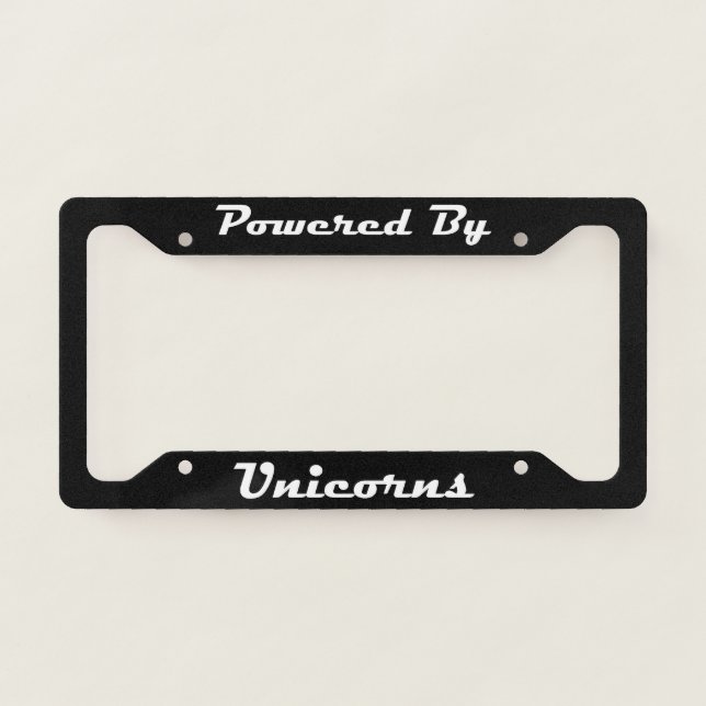 Powered By Unicorns License Plate Frame (Front)