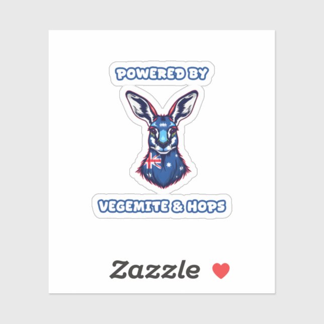 Powered By Vegemite & Hops Australian Fuel Sticker (Sheet)