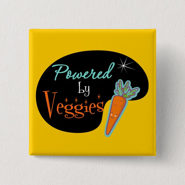 Powered by Veggies Pinback Button (Front)