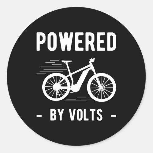 Powered By Volts Electric Bicycle E_Bike Classic Round Sticker