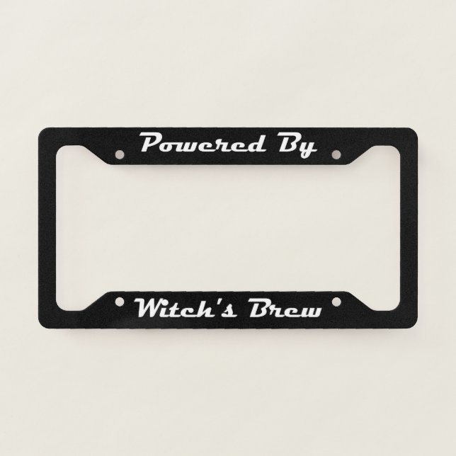 Powered By Witch's Brew  License Plate Frame (Front)