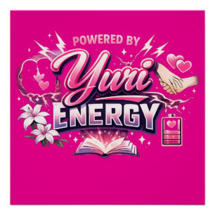 Powered by Yuri Energy Girls’ Love Anime Design Poster