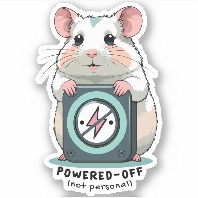 Powered Off Not Personal – Introvert Life funny Sticker (Front)