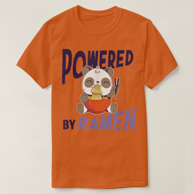 Powered Panda Ramen Anime Noodles Kawaii Japanese  T-Shirt (Design Front)