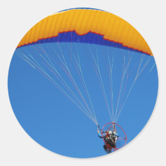 Powered Paraglider Classic Round Sticker