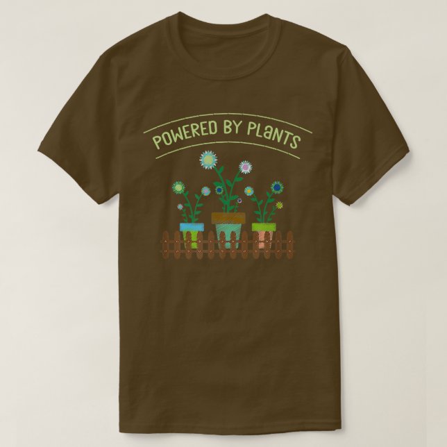 Powered Plants Flower Lover Plantsman Gardening En T-Shirt (Design Front)