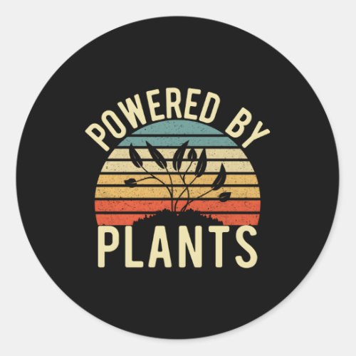 Powered Plants Vegetarian Vegan Workout Classic Round Sticker