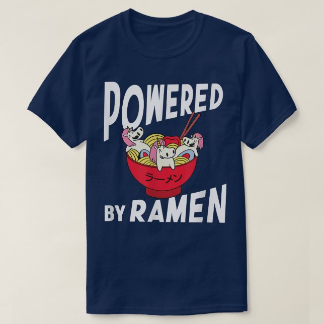 Powered Ramen Anime Noodles Kawaii Japanese Japan  T-Shirt (Design Front)