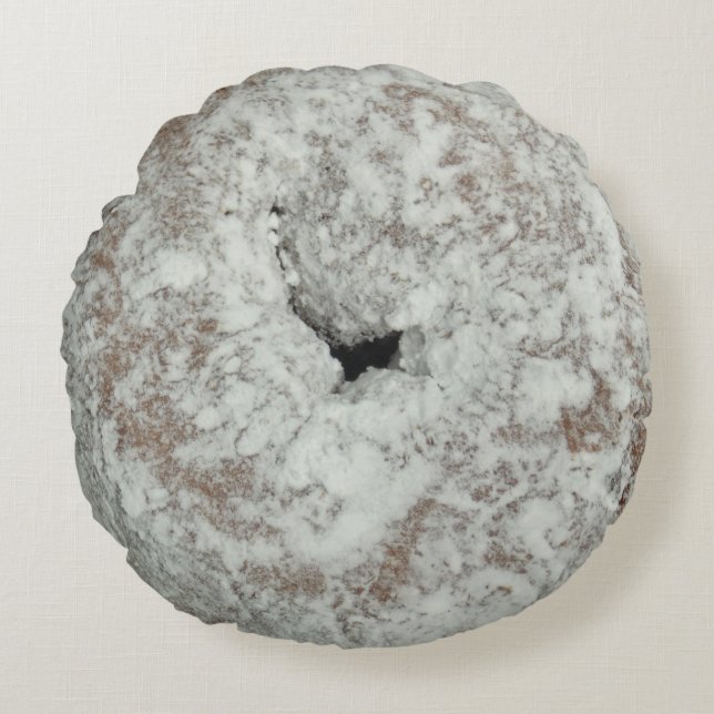 Powered sugar donut round pillow (Front)