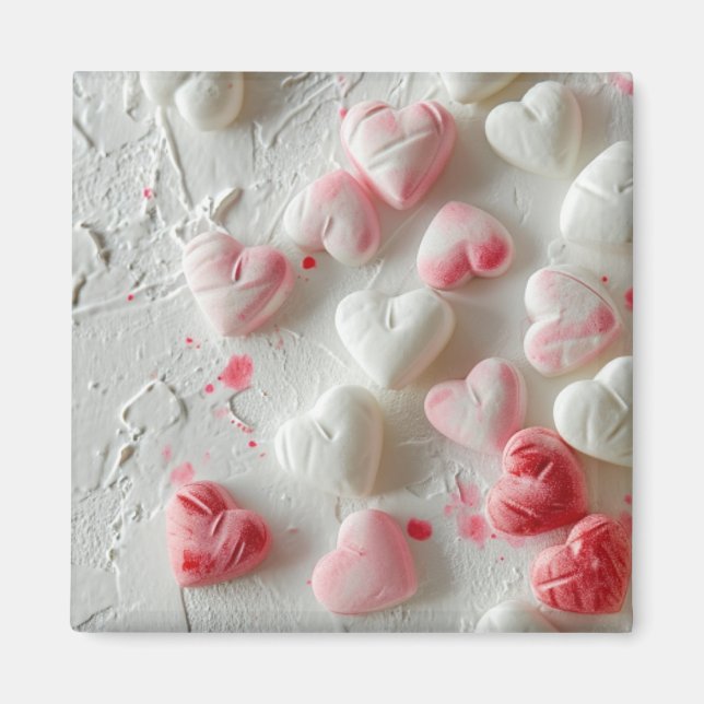 Powered Sugar Sour Heart Candy Magnet (Front)
