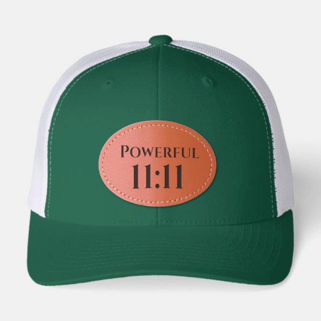 Powerful 11:11 Angel Number Leather Patch Hat (Front)
