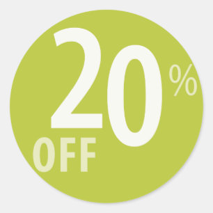 Powerful 20% OFF SALE Sign Classic Round Sticker